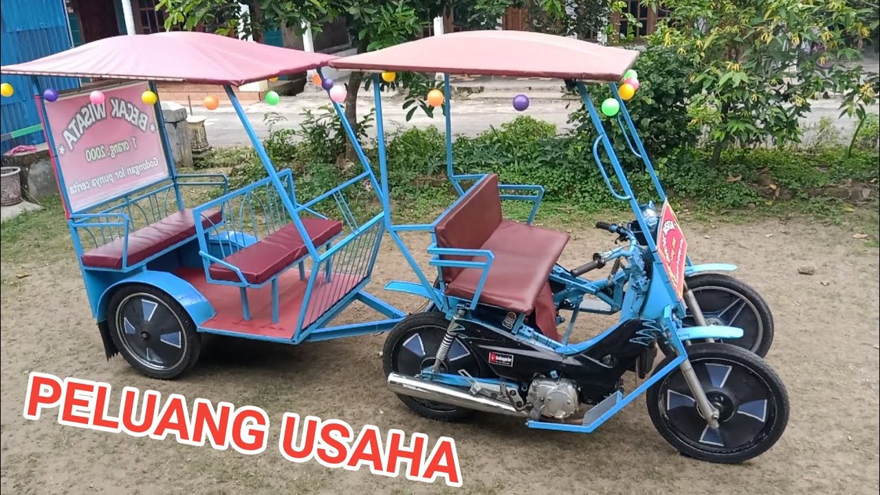 BECAK CINTA MESIN MOTOR,untuk andong setiap sore.
