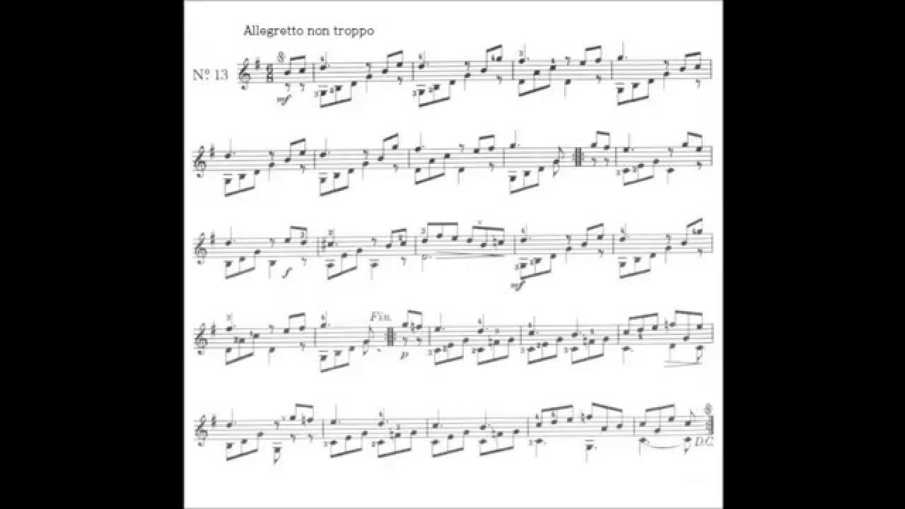 Matteo Carcassi Op.59 No.13,  Allegretto no troppo