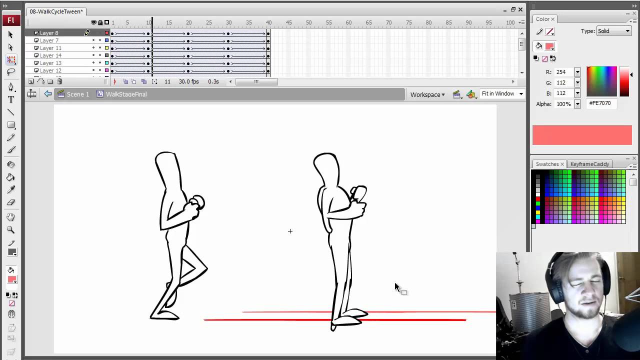How To Animate - Walk Cycle (Tweened)