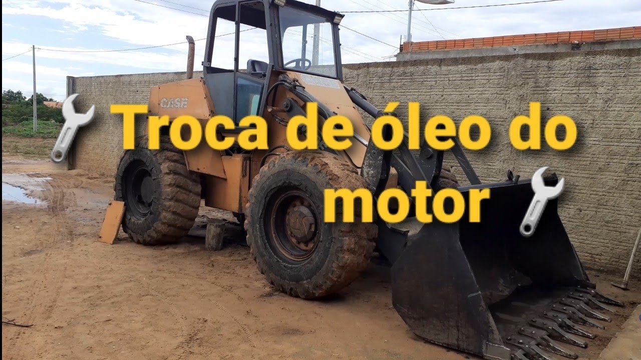 Troca de óleo do motor/Pá carregadeira case W20E