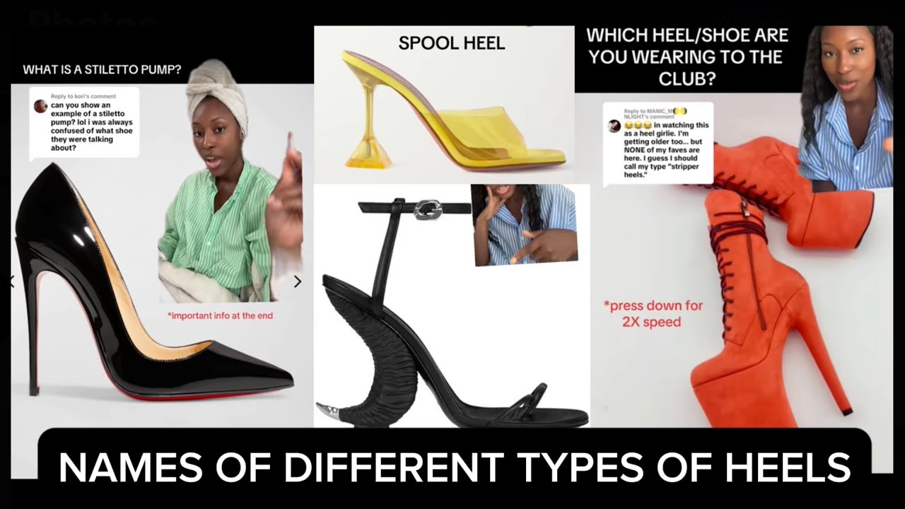NAMES OF DIFFERENT HEEL TYPES