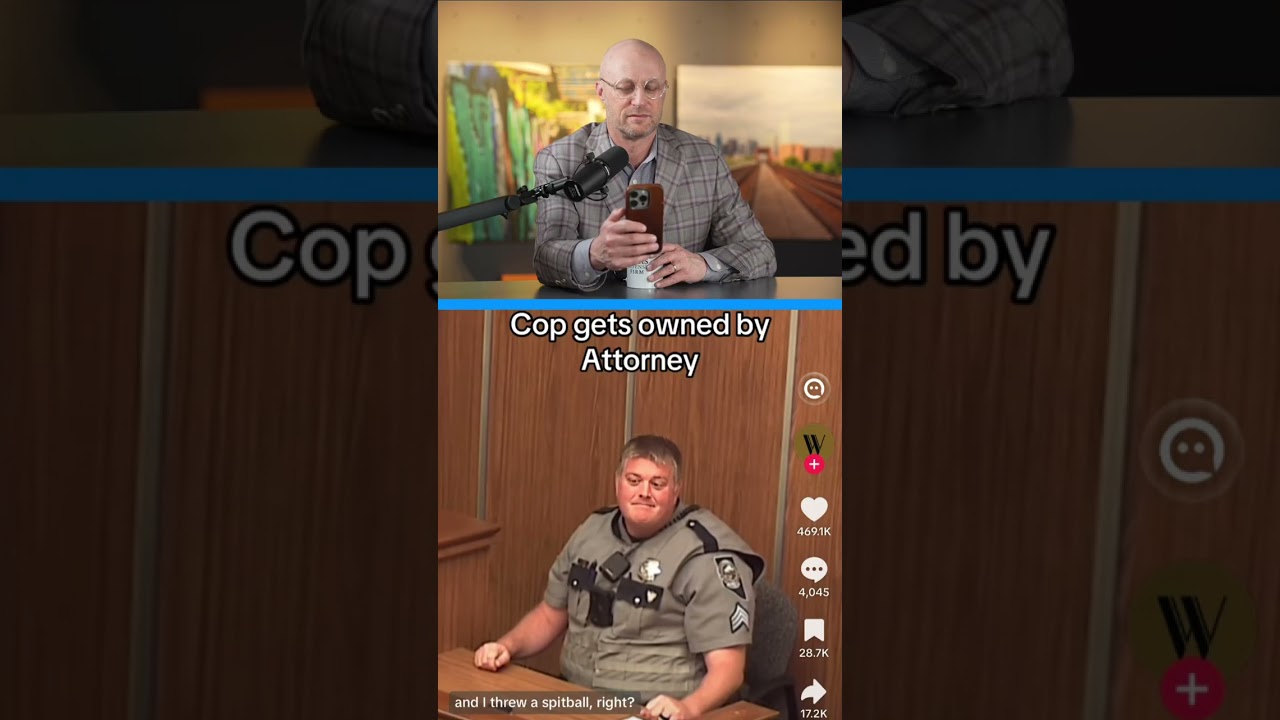 Адвокат защиты отреагировал на недавнее видео перекрестного допроса полицейского #суд #полицейски...