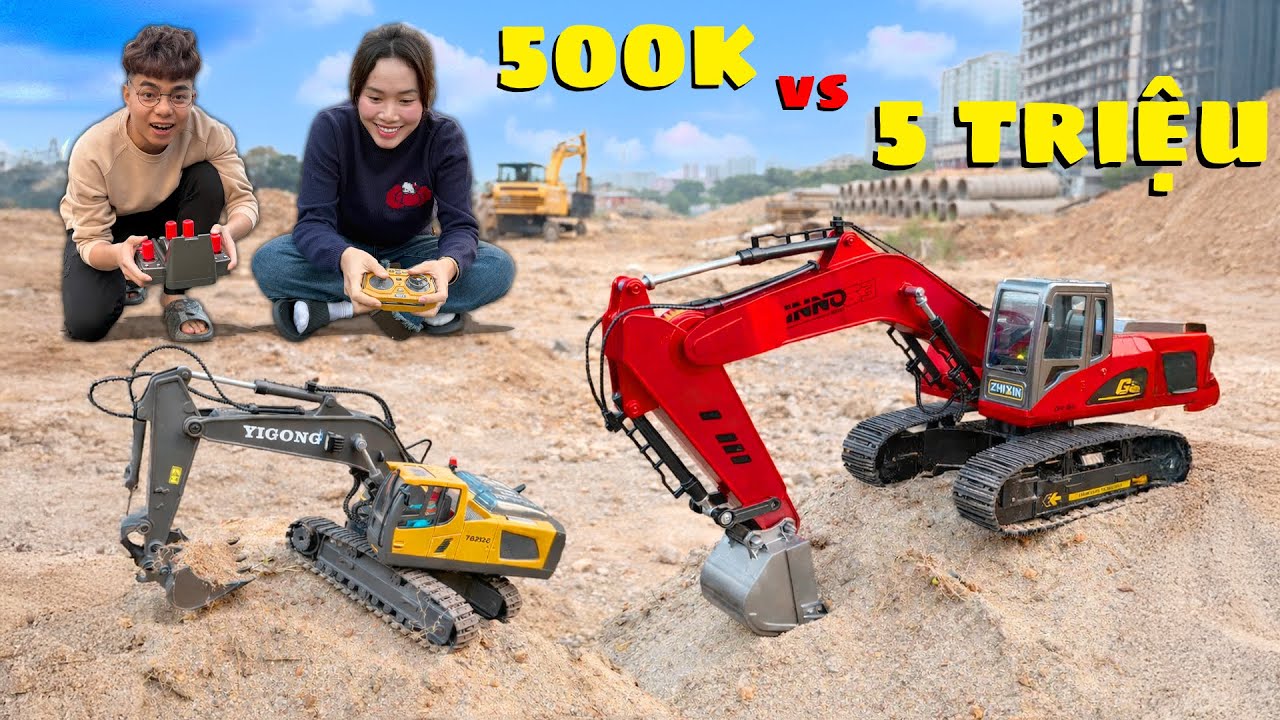 Hằng Nga So Sánh Máy Xúc Máy Cẩu 500 Nghìn với 5 Triệu của Thắng Tê Tê