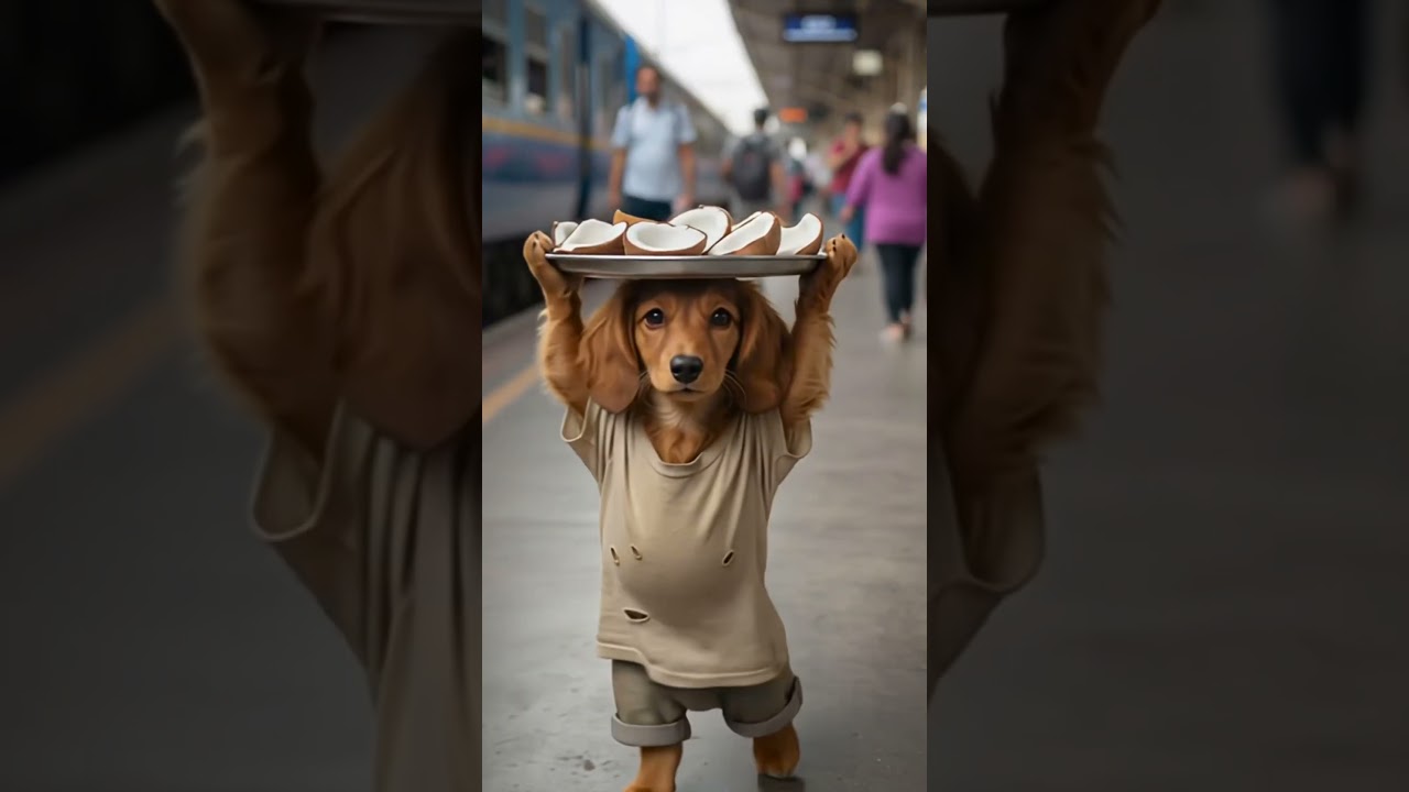 The poor puppy haven’t cash to buy gift, so hi rich friends make fun of him