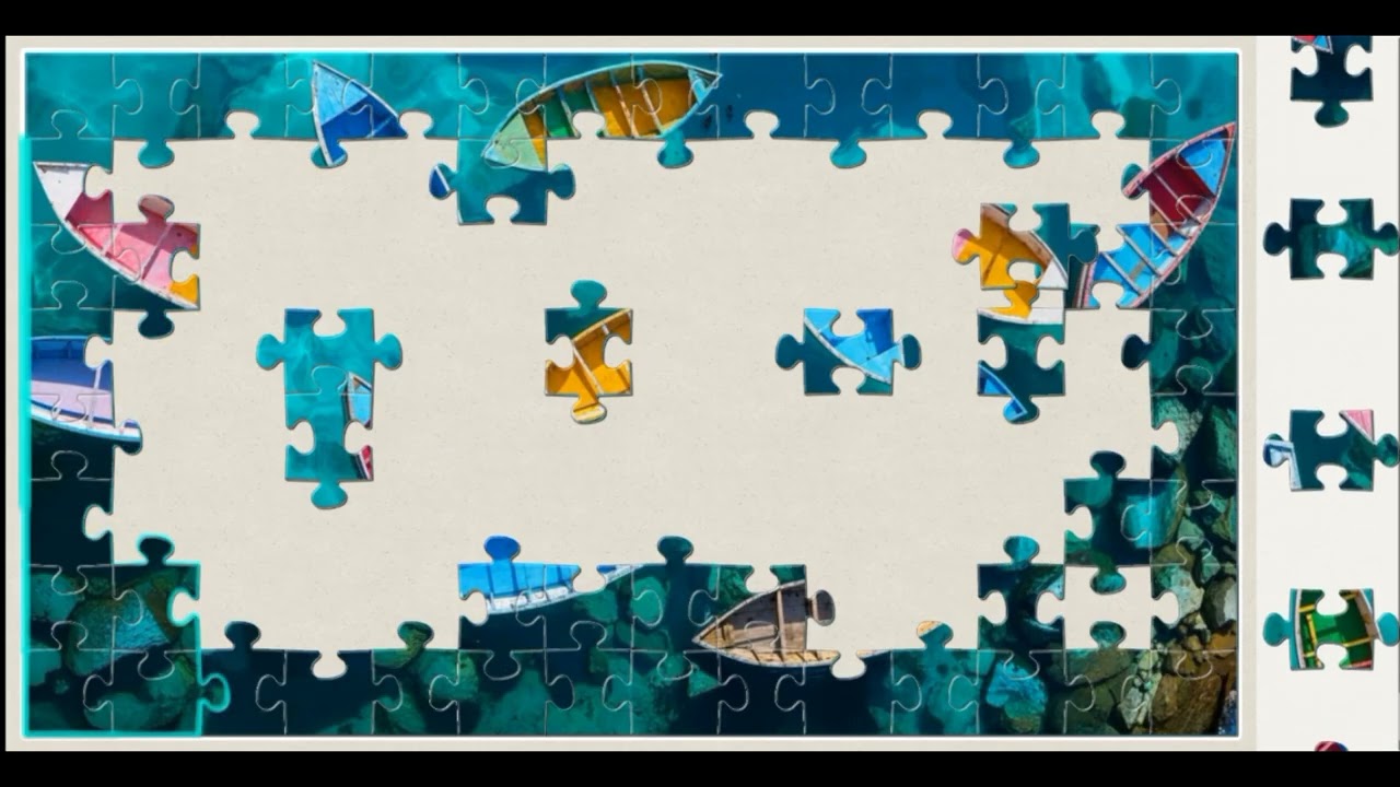 Colourful Boats Floating on Crystal Water⛵⛵ jigsaw puzzle🧩🧩 \\ @funpuzzle1122 