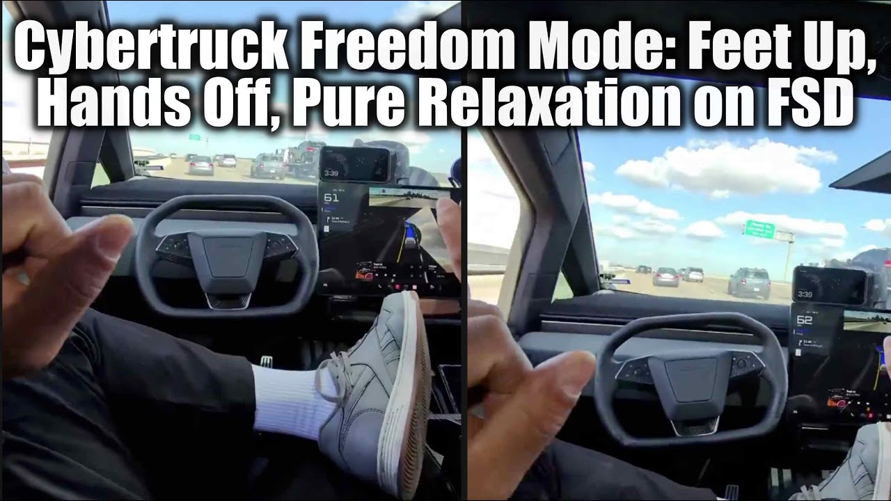 Cybertruck Freedom Mode: Feet Up, Hands Off, Pure Relaxation on FSD