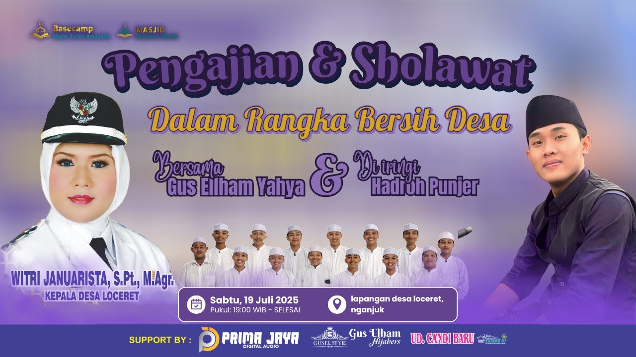 LOCERET BERSHOLAWAT BERSAMA MAJELIS TA'LIM IBADALLAH DALAM RANGKA BERSIH DESA LOCERET