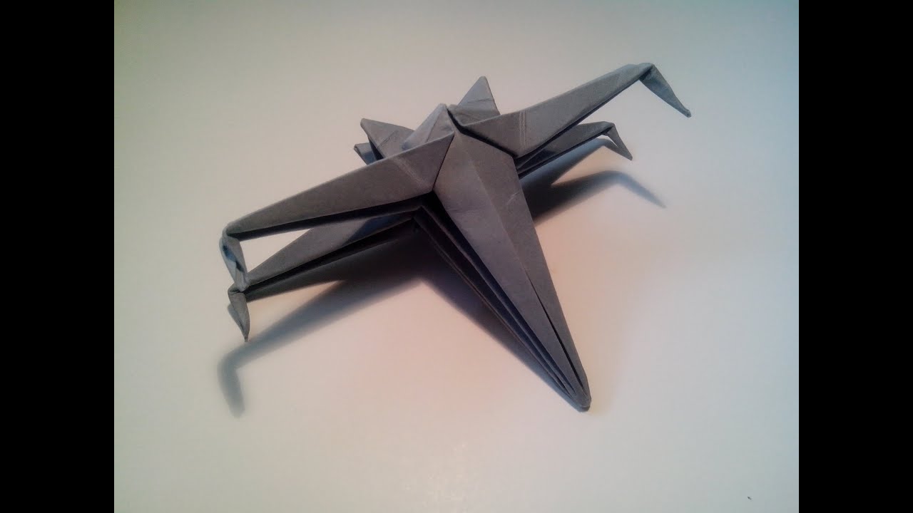 Como hacer una nave de star wars de origami sencilla (X-WING)