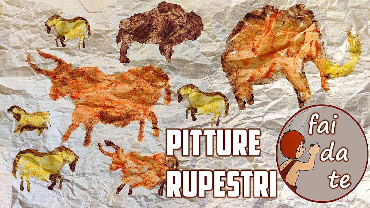 🏹🐂 PITTURE RUPESTRI fai da te. Laboratorio di Arte Preistorica (Tutorial) 🐃🎨🐎