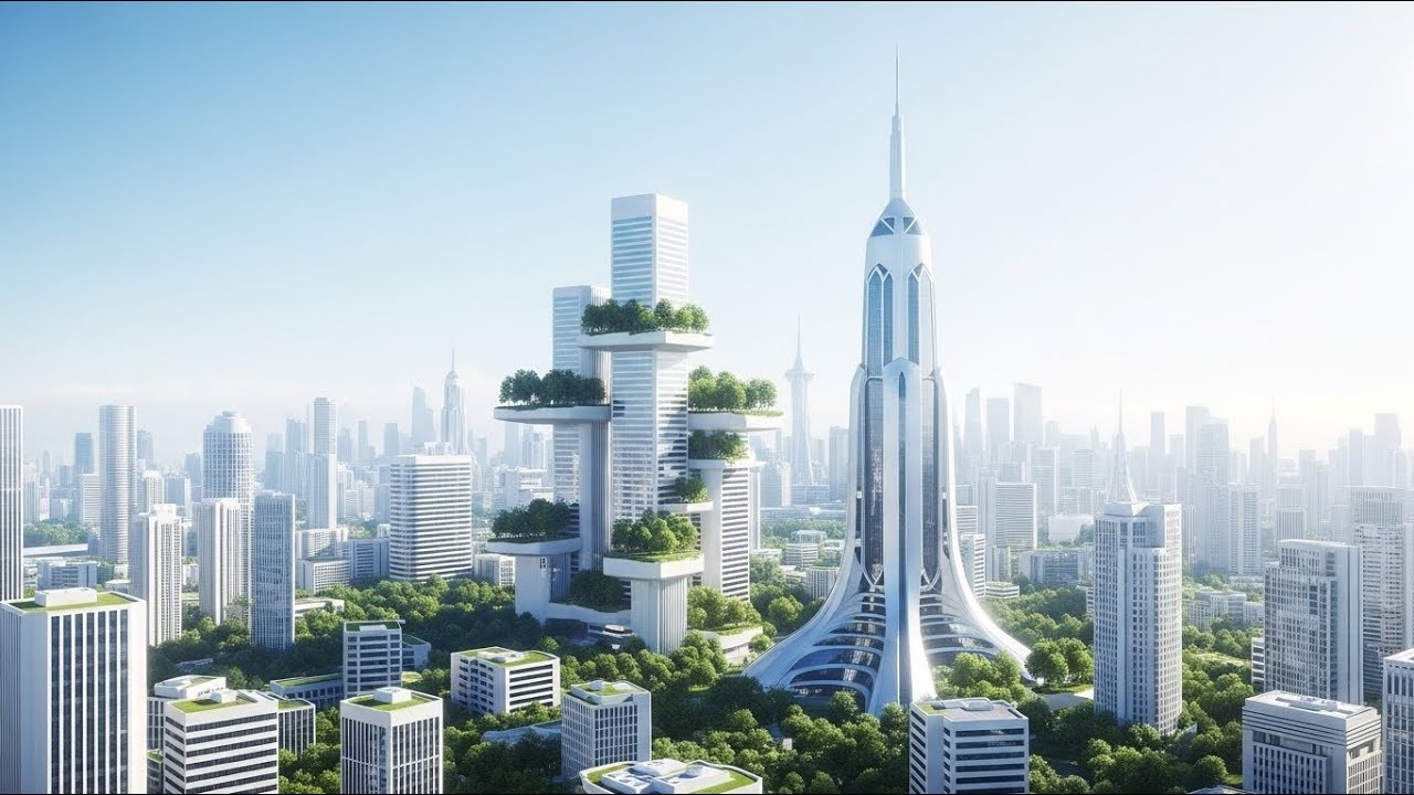Futuristic Utopia City 2090 | Beautiful AI Future City in 4K