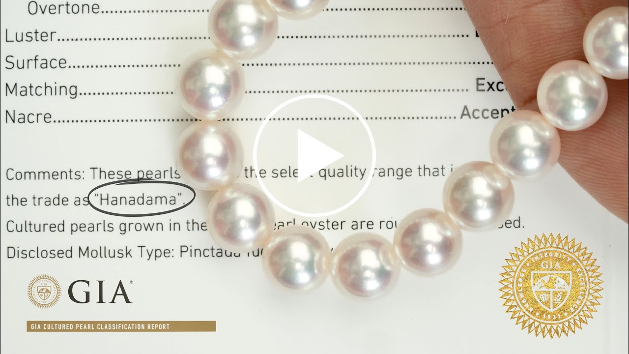 GIA Certified Hanadama Akoya Pearls