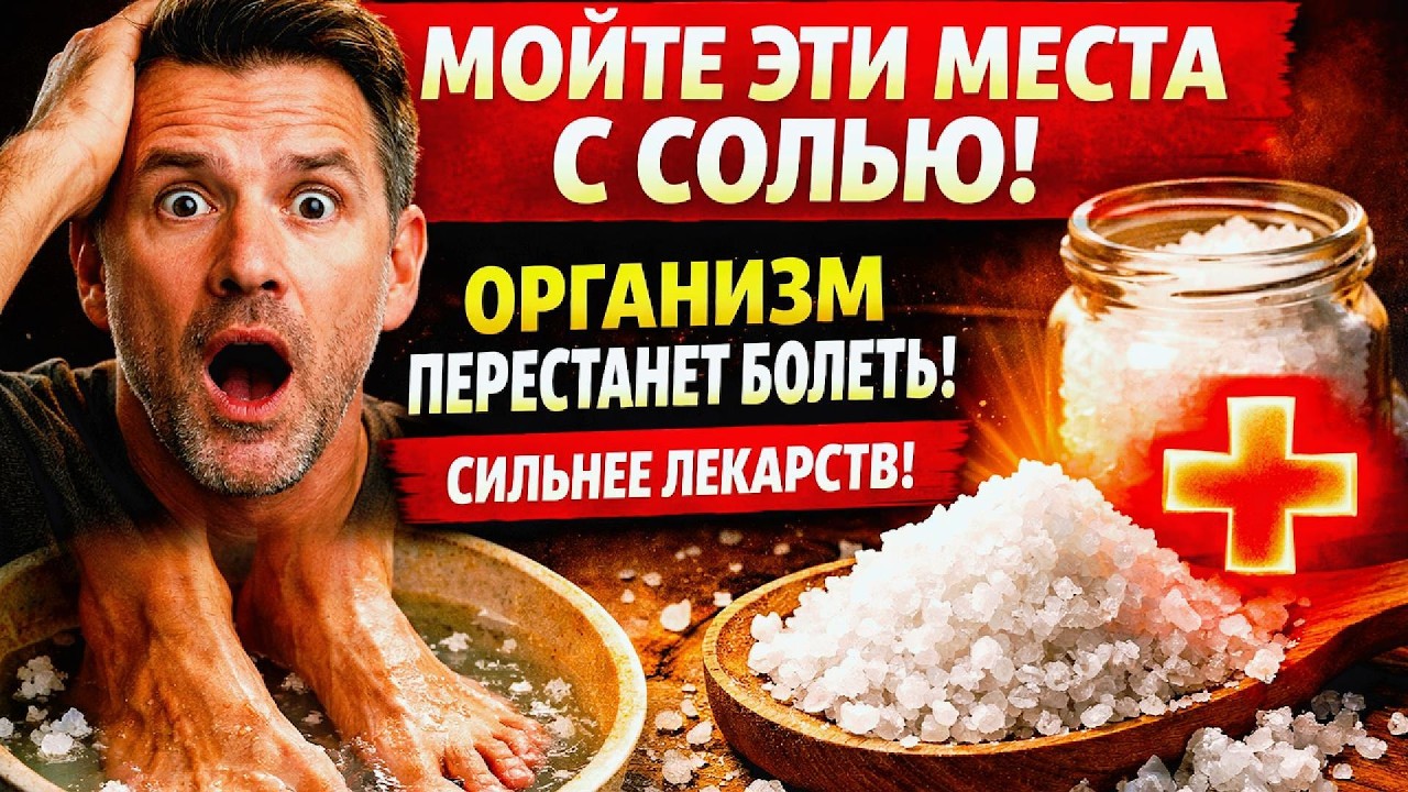 МОЙТЕ ЭТИ МЕСТА С СОЛЬЮ - И ОРГАНИЗМ ПЕРЕСТАНЕТ БОЛЕТЬ! ЭФФЕКТ СИЛЬНЕЕ ЛЕКАРСТВ (МЕТОД БЕХТЕРЕВОЙ)