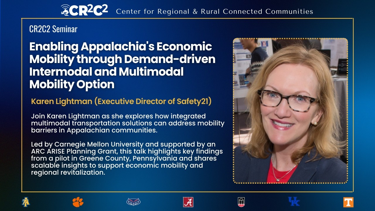 Seminar: Enabling Appalachia's Economic Mobility through Demand-Driven Multimodal Solutions