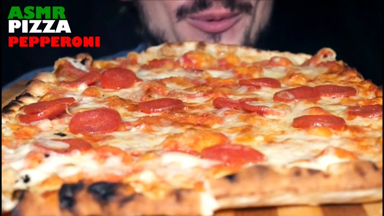 ASMR PIZZA PEPPERONI EXTRA CHEESY EATING SOUNDS * MUKBANG ITA ITALIAN GIANT PIZZA FOOD NO TALKING
