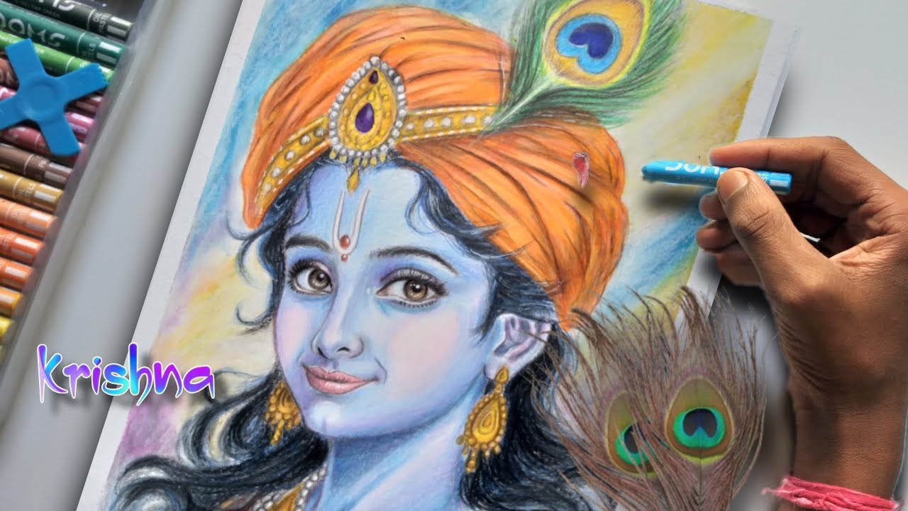 Lord Krishna Drawing, Krishna Ji Drawing, Part 2😍