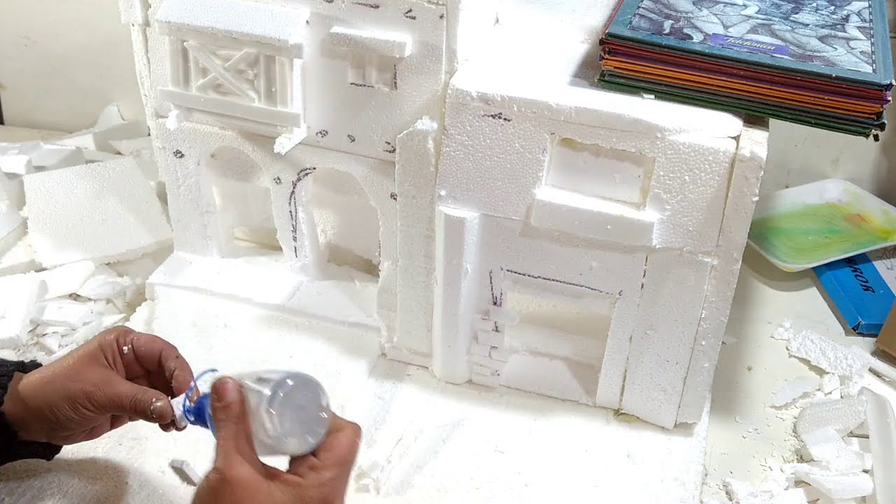 Casa  para  Belenes   con Telgopor  bricolaje