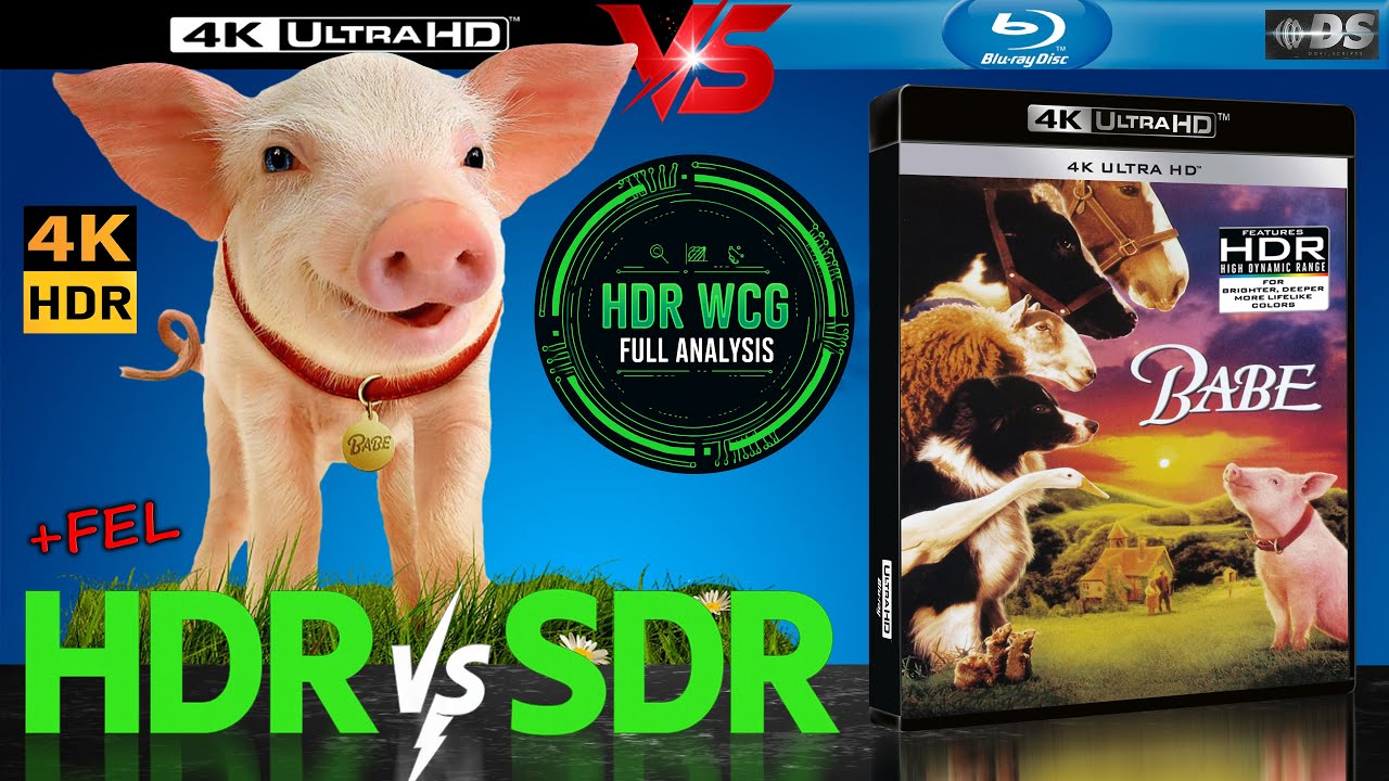 HDR DV WCG ANALYSIS ( Babe 1995 ) 4K UHD BD REVIEW vs 1080p BD SDR 100nits 