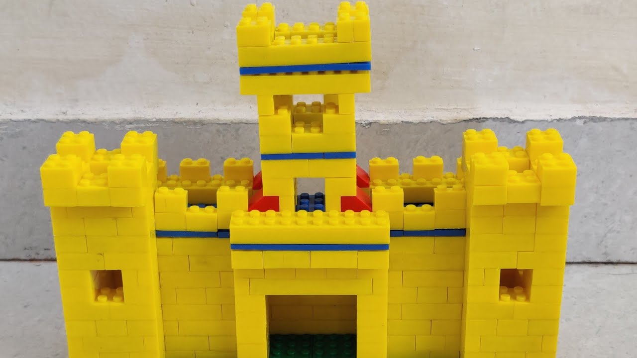 Castle made with blocks . Castle made with building blocks