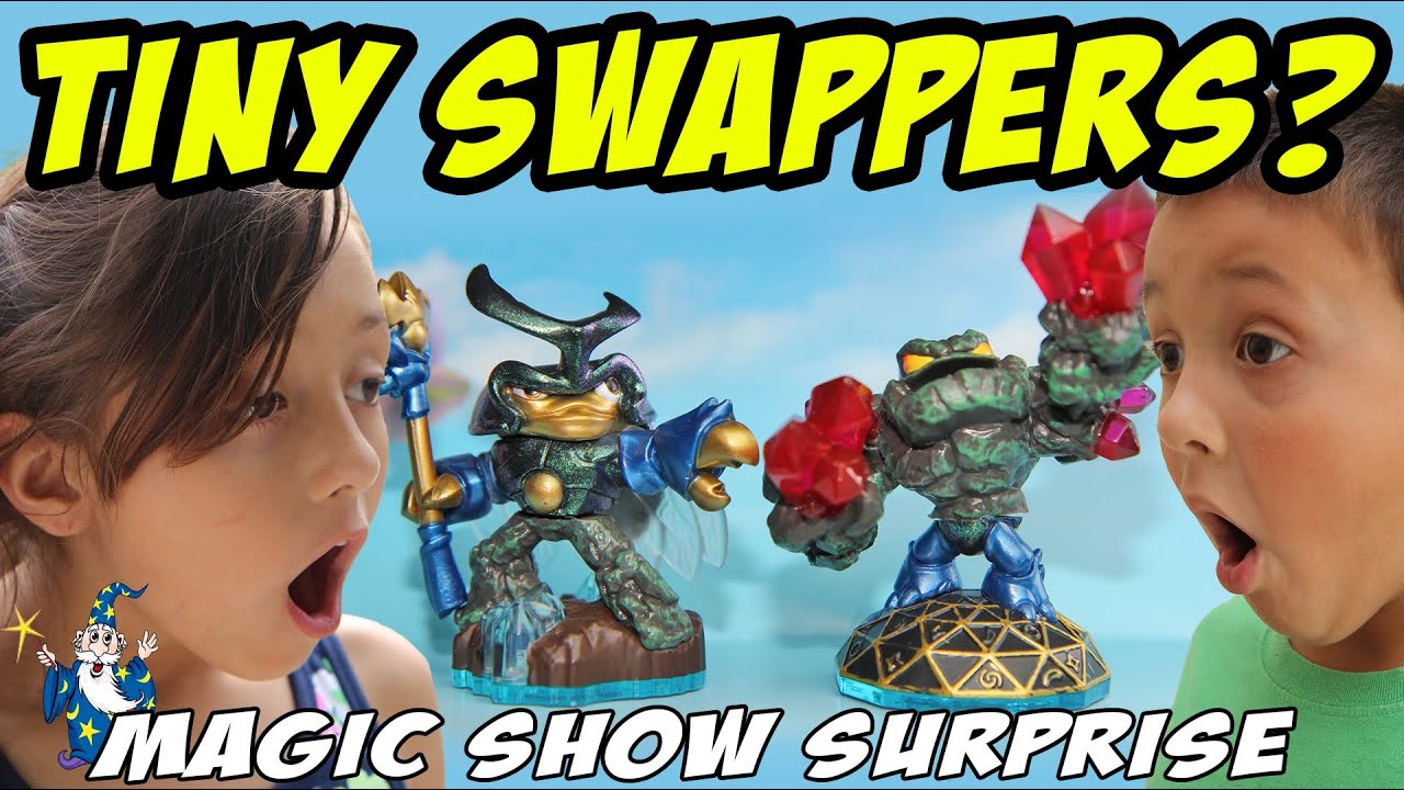 Tiny Swappers? Skylanders Magic Show Surprise! Swap Force Fun
