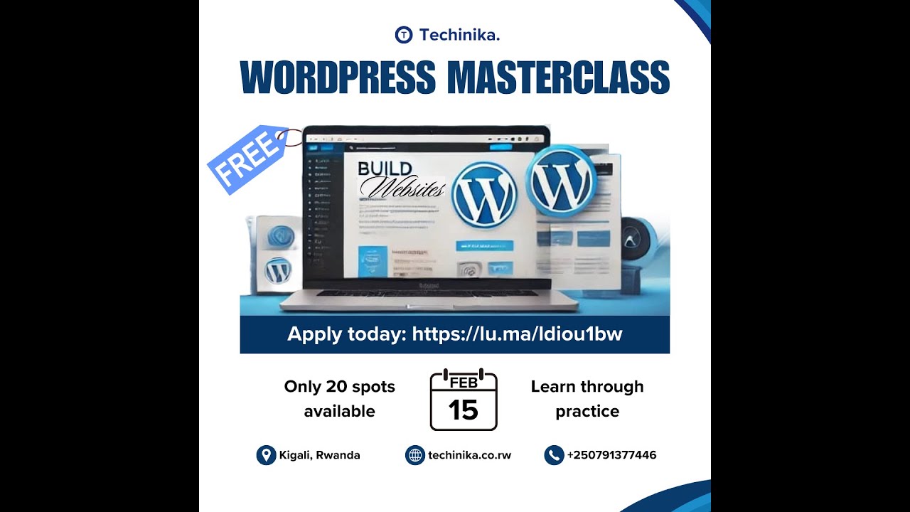 🚨   🚨Ntucikwe || Techinika ibazaniye Free wordpress Master class