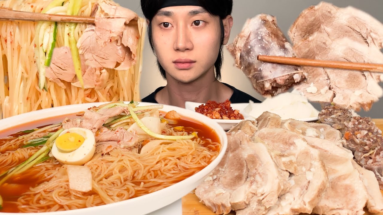 여름 가기 전 부산 밀면 & 수육, 순대 먹방~ 꿀조합 리얼사운드 ASMR Cold Wheat Noodles & Boiled Pork Belly, Sundae MUKBANG