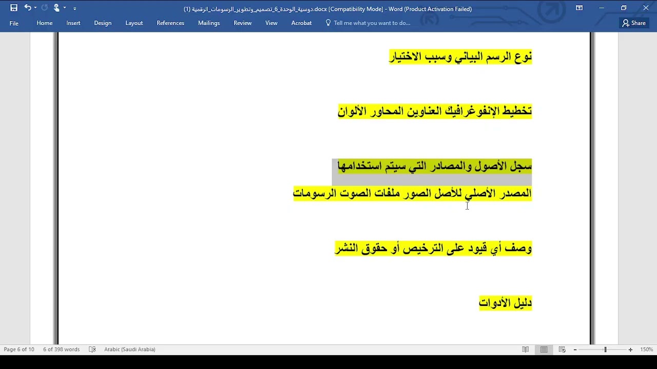 شرح واجب الوحدة 6مقدمة في الرسوم الرقمية والرسوم المتحركة