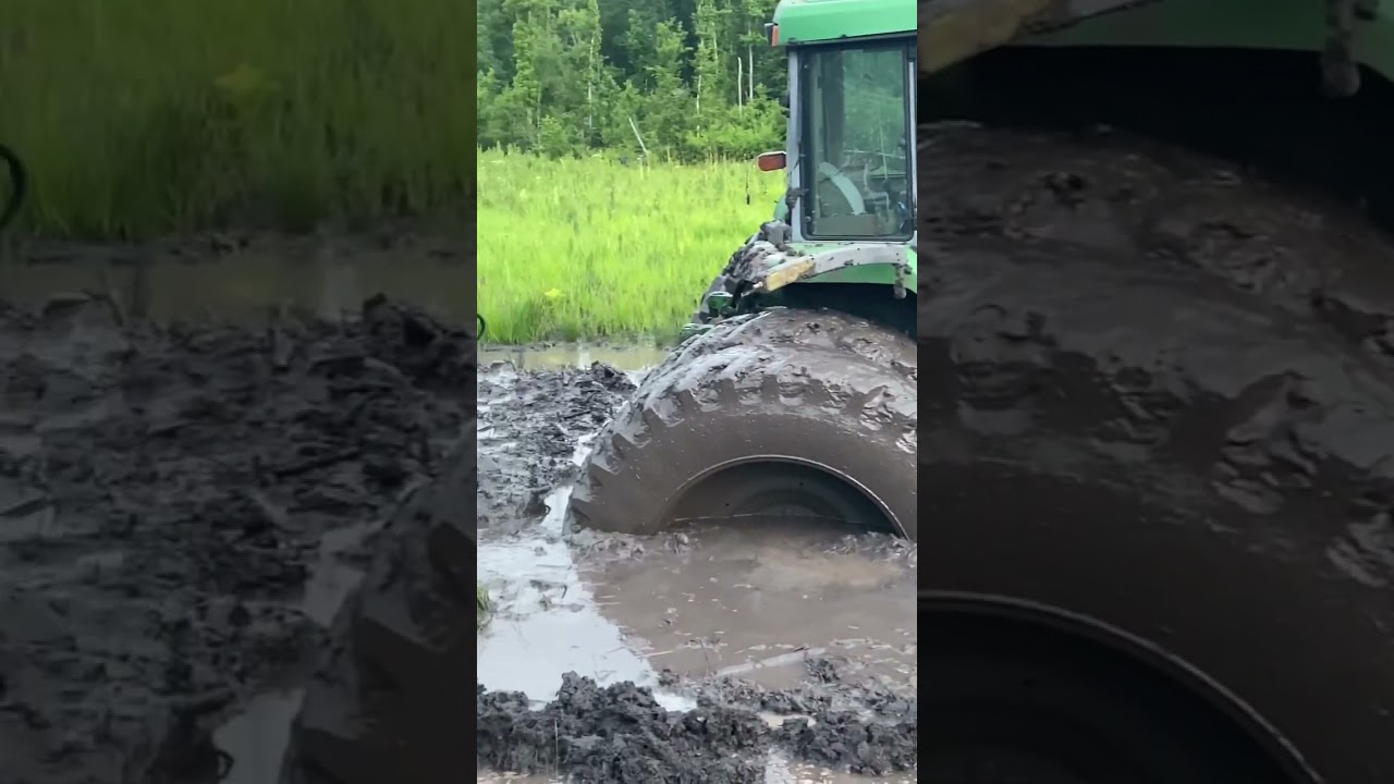 Got the tractor stuck! #mud #tractor #plowing #stuckinmud