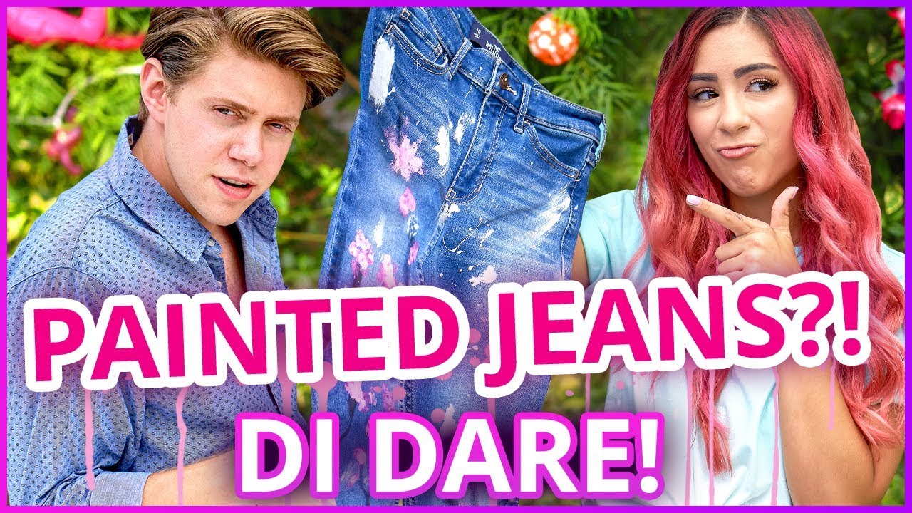 DIY PAINTED JEANS?! DI-Dare w/ Cassie Diamond & Jonah Green