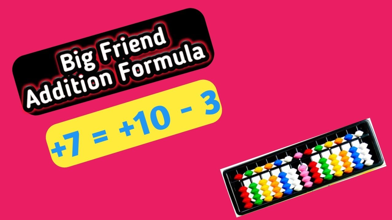 Learn Big Friend Addition Formula (+7 = +10 - 3)🤩|When & how to use (+7 = +10 - 3)🥰|Level 1 abacus 👆