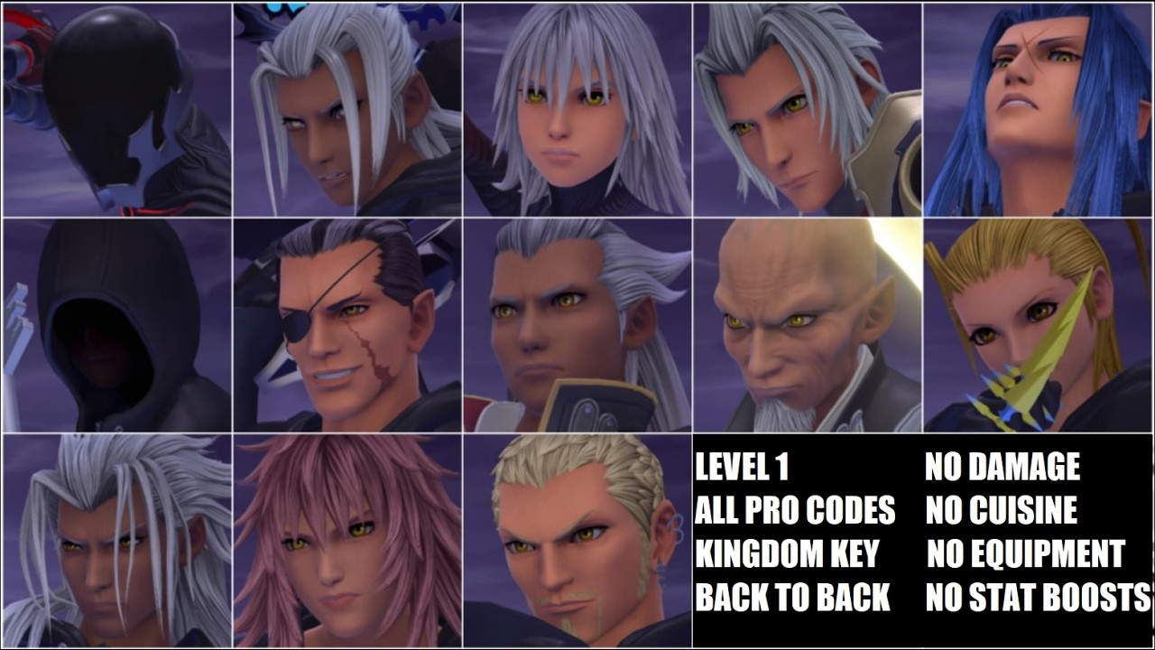 Kingdom Hearts 3 - Data Battle Full Gauntlet (Level 1/Critical/all Pro Codes/No Damage/Restrictions)