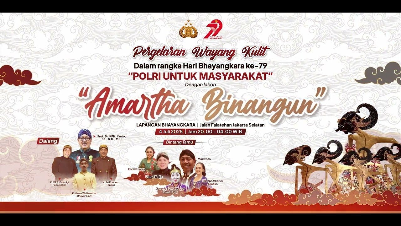 Live Wayang Kulit HUT BHAYANGKARA Ke-76. Ki DR. Yanto, Ki Bayu Aji, Ki Sri Kuncoro & Ki Harso W.