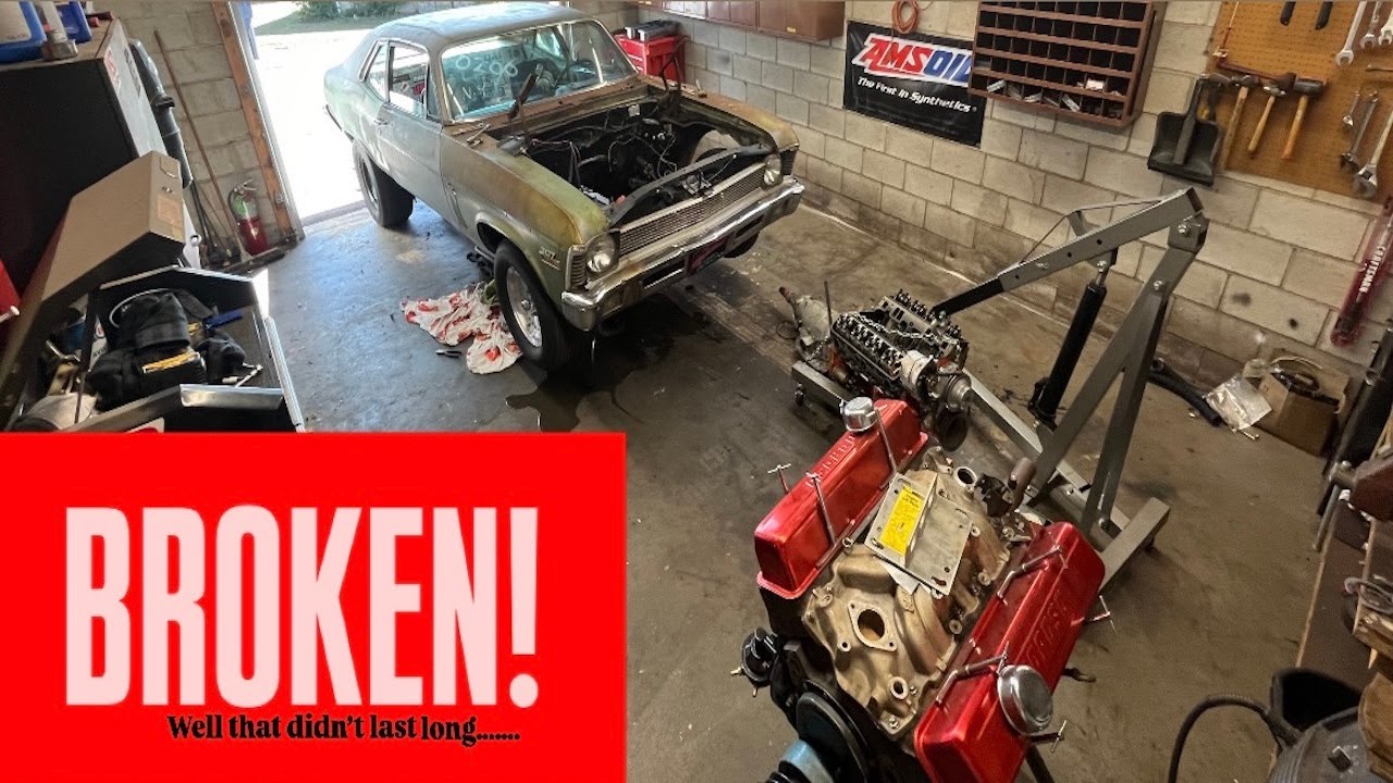 DESTROYED!?!? Parts failure causes last second engine swap in the '70 NOVA!!