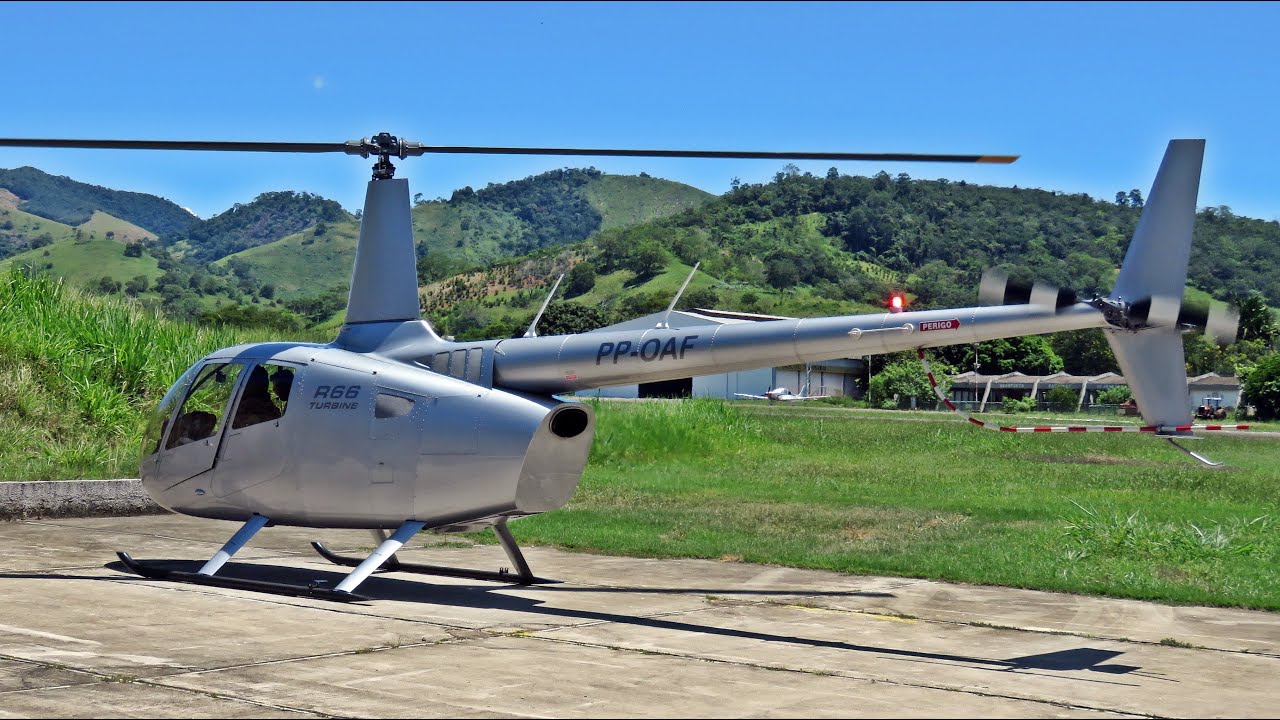Robinson R66 Turbine Acionamento e Decolagem