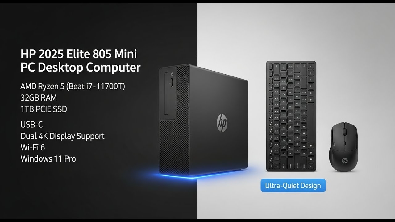 HP Elite 805 Mini PC 2025 Review | Ryzen 5, 32GB RAM, 1TB SSD, Dual 4K Support