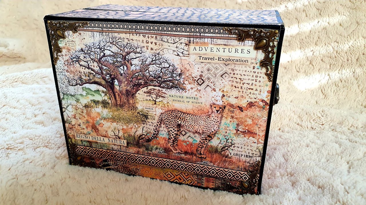 DIY ink pad storage box • Versafine  Clair • @Stamperia • Savana collection