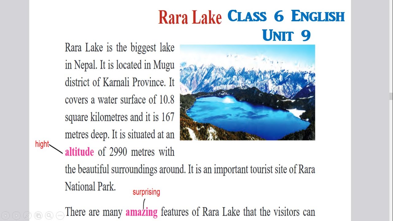 Class 6 English unit 9 with all exercise//Class 6 | English | Unit 9 | Rara Lake