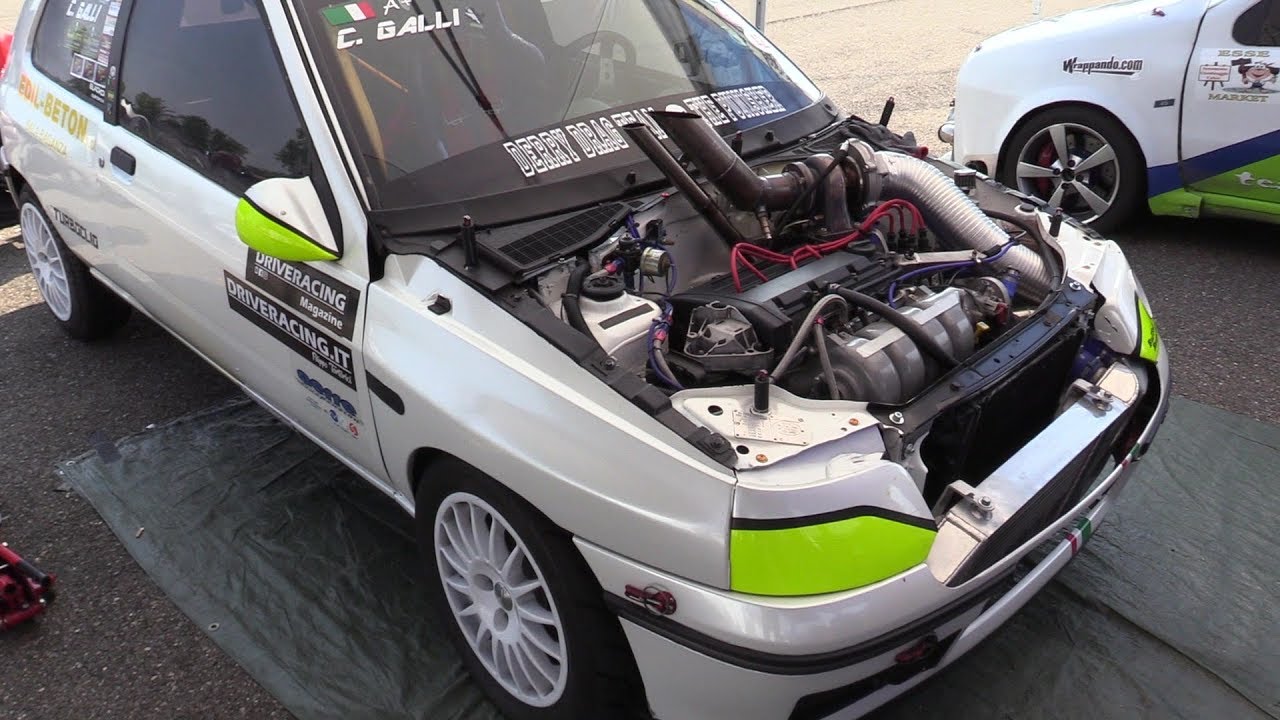 400hp Renault Turbo Clio 1.8 drag race & on board - C.Galli