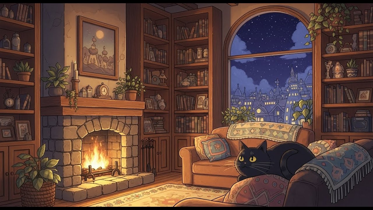 Cozy Winter Fireplace ❄️🔥 Snow Cabin Sounds for Deep Sleep & Relaxation