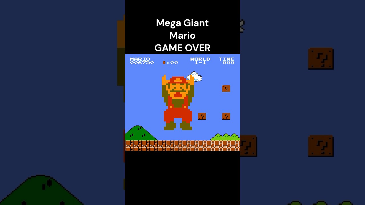 Mega GIANT Mario GAME OVER #supermariobros #supermario #mario #shorts #nintendo