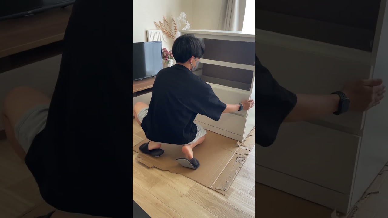 お部屋が一気に垢抜ける！コスパ最高でおしゃれな洋服棚を見つけました👕👒　#開封動画  #インテリア #収納
