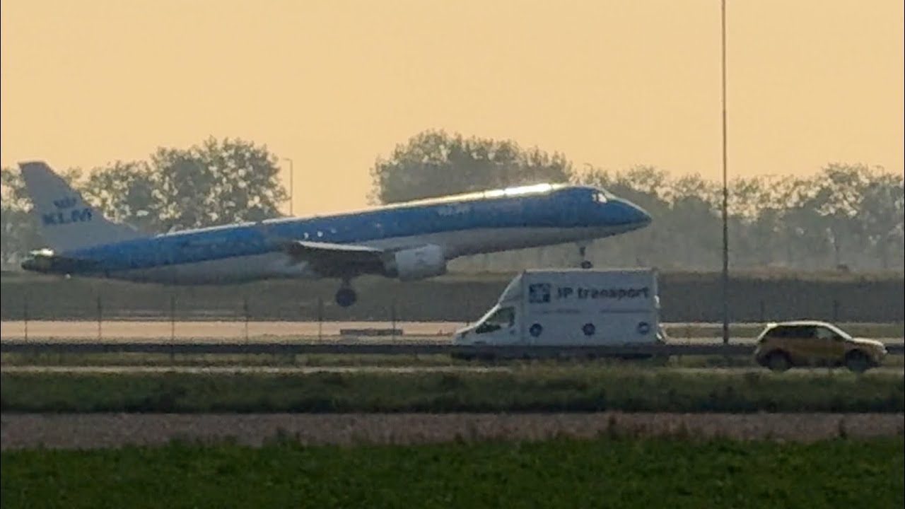 EMBRAER E190STD KLM TRONDHEIM TO AMSTERDAM LANDING SCHIPHOL AIRPORT PLANE SPOTTING PHEXV #aviation