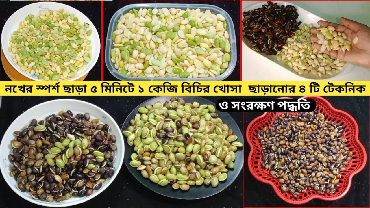 শিমের বিচি পরিস্কার ও সংরক্ষণ পদ্ধতি|শিমের বিচির খোসা ছাড়ানোর ৪ টি পদ্ধতি | Simer Bichi Songrokkhon