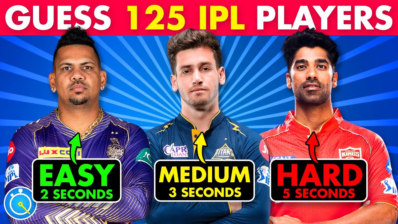 Угадайте 125 игроков IPL &mdash; ЛЕГКИЙ, СРЕДНИЙ, СЛОЖНЫЙ | Викторина IPL | IPL 2024