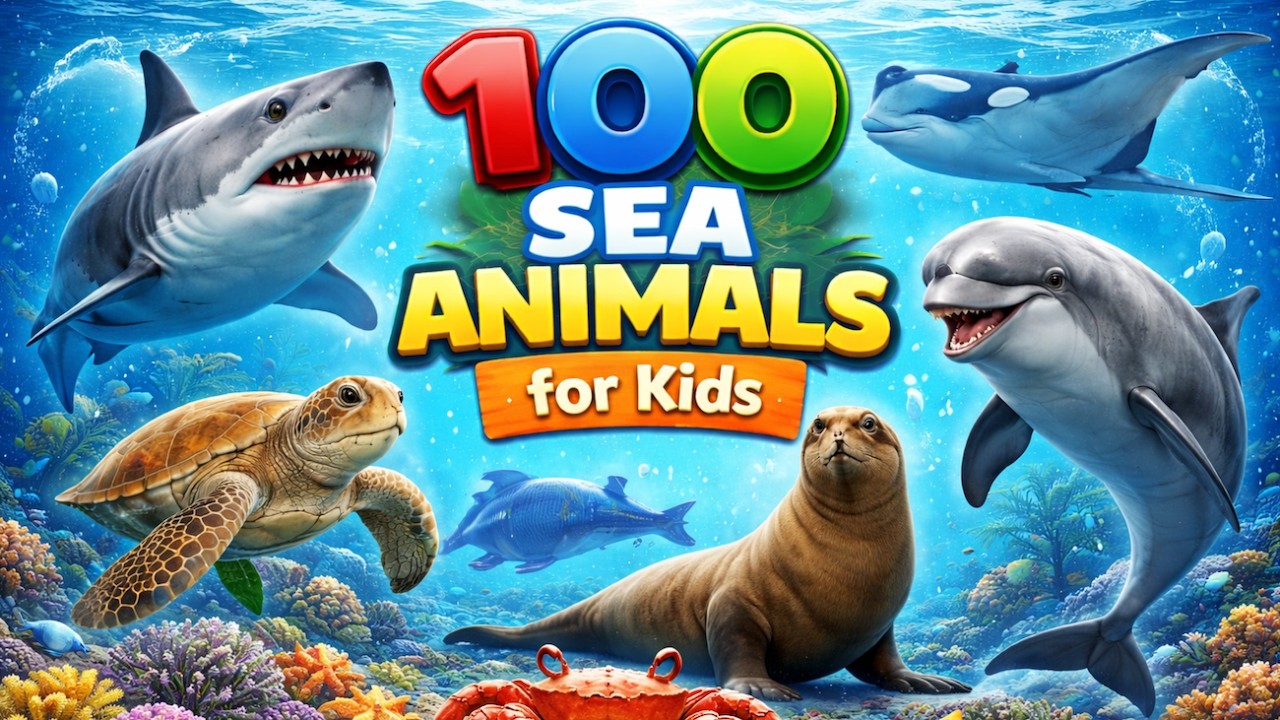 100 Sea Animals for Kids | Learn Sea Animals Names | Sea Creatures for Kids | Types of Sea Animals