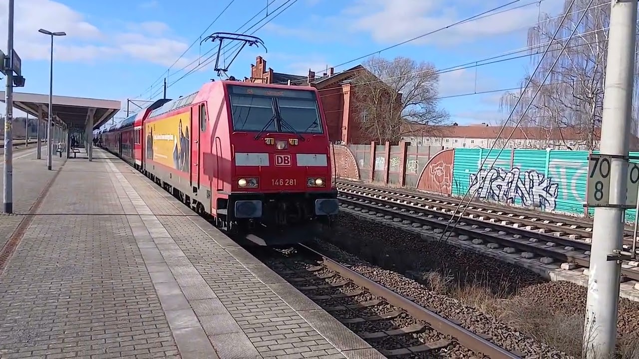 Bahnhof Rathenow am Sonntag 15.02.2026 bei Sonnenschein.