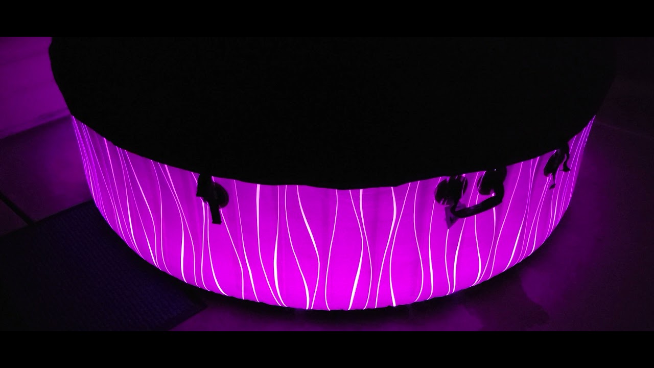 SaluSpa Hollywood AirJet Inflatable Hot Tub Spa with LED Lights 4-6 person Night Time