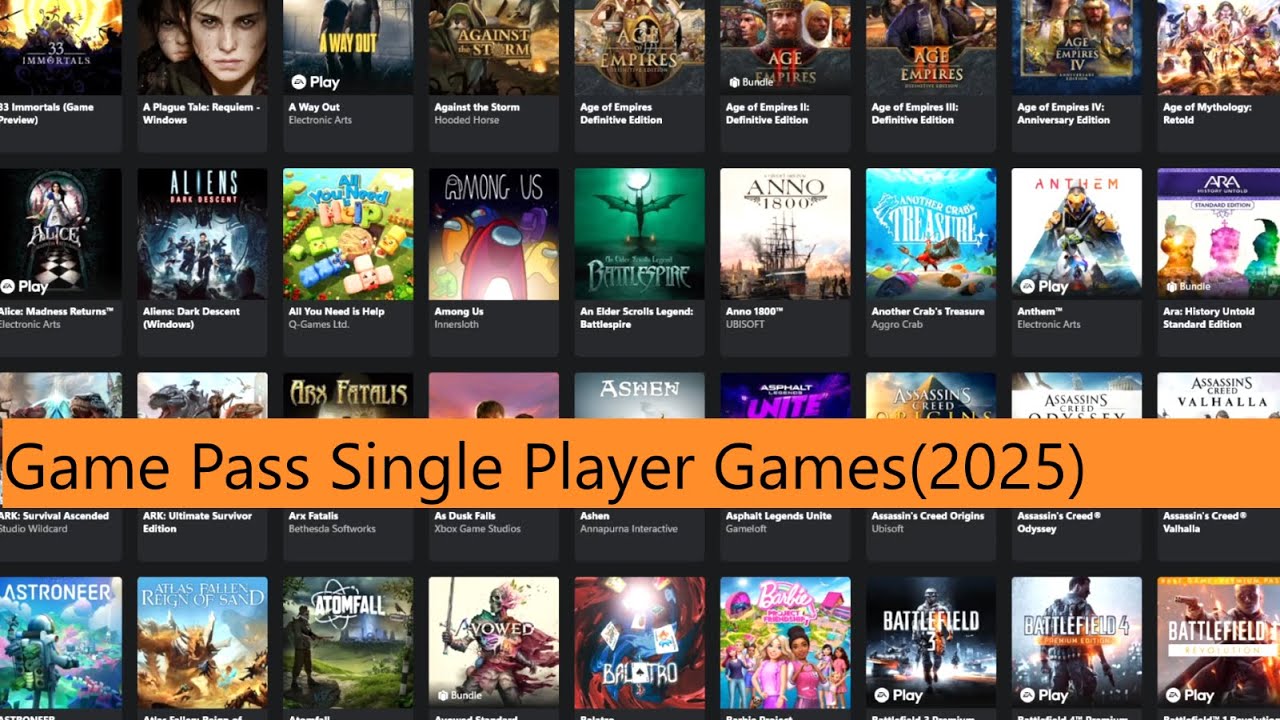 Current Xbox game pass games - Library review (Single player)