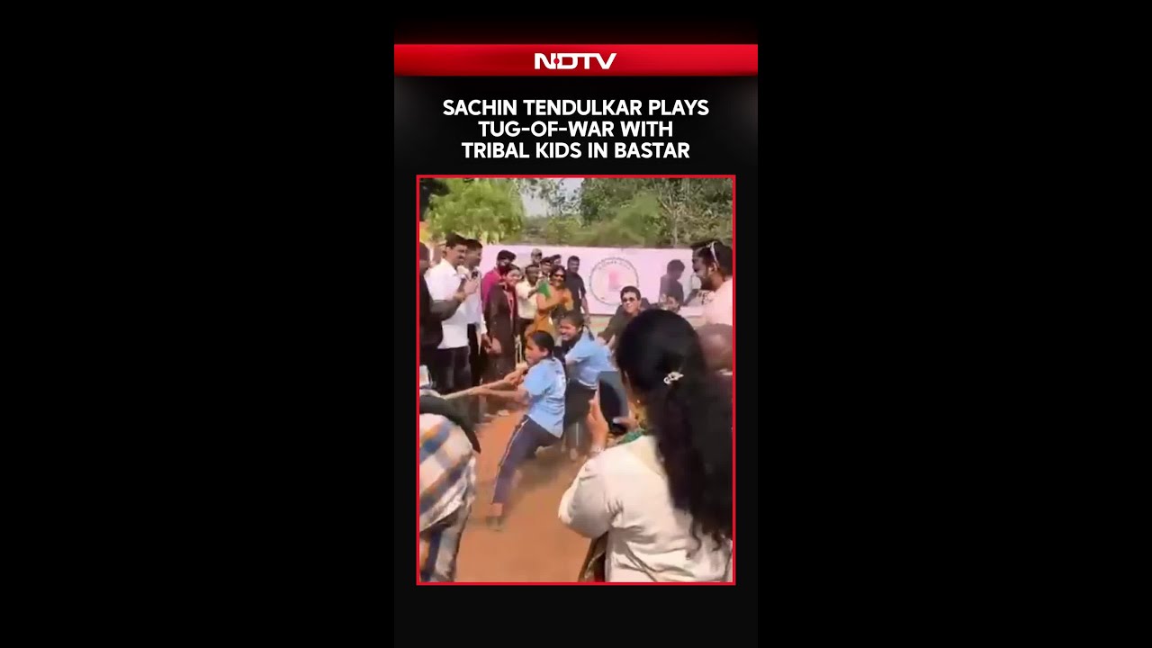 Sachin Tendulkar Plays Tug-of-War With Tribal Kids in Bastar