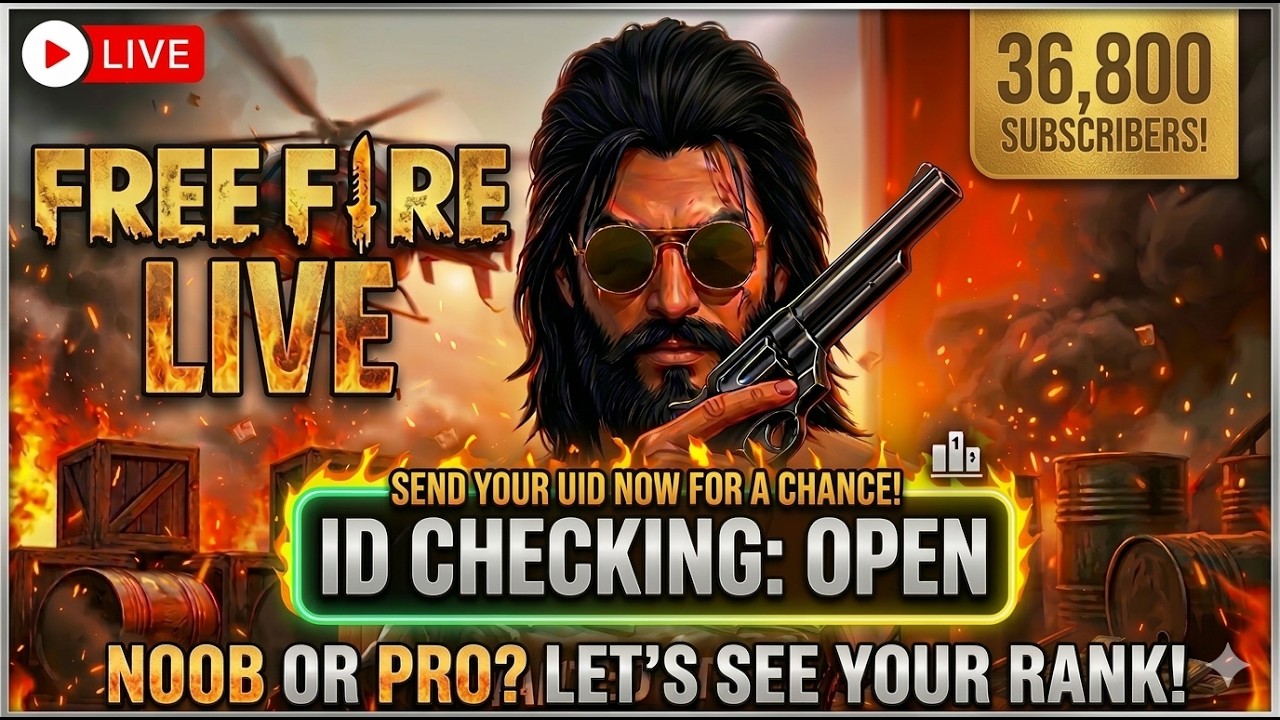 FREE FIRE LIVE: ID CHECKING & ROASTING 🏆SEND YOUR UID NOW HINDI #wantedkiller #freefirelive #fflive