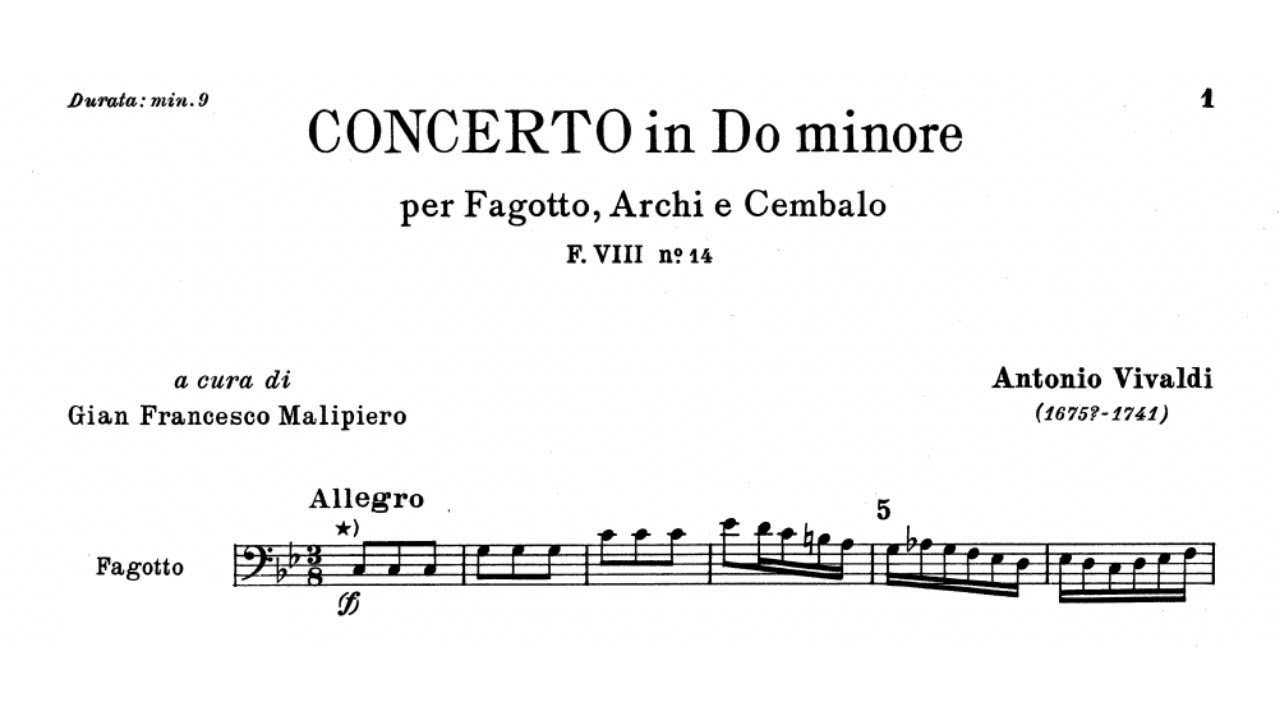 Antonio Vivaldi: Bassoon Concerto in C Minor, RV 480